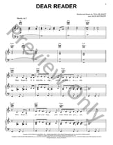 Dear Reader piano sheet music cover